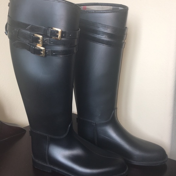 Classic Burberry Equestrian Rain Boots Size 9 - Picture 1 of 5